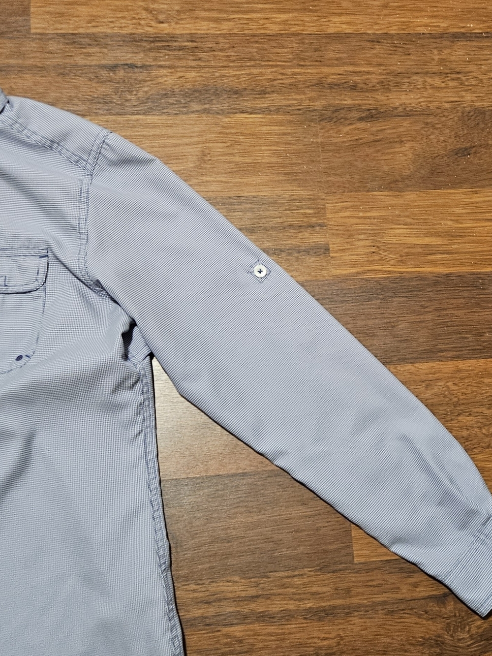 CABELAS mens long-sleeve fishing shirt SIZE MEDIUM COLOR BLUE LM21 - Picture 6 of 16